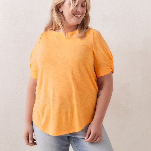 Penningtons Tops - 3X Orange Chiffon Knit Top With Boat Neck - In Every Story by Penningtons ⎜ NWT